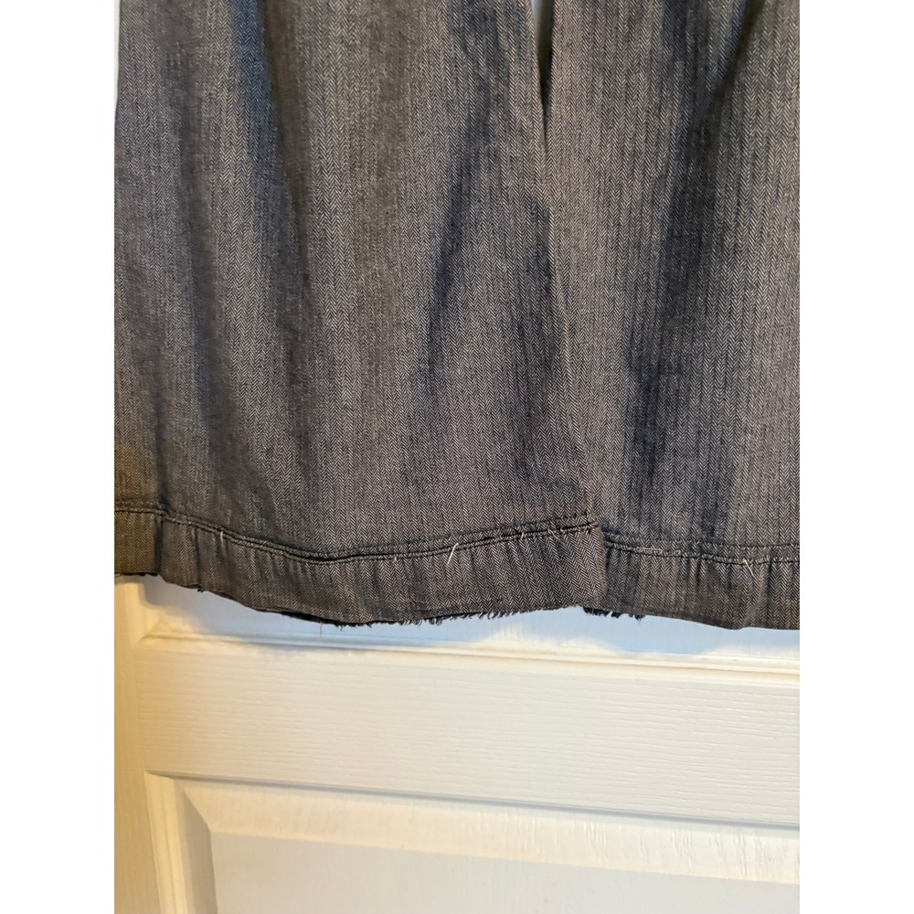 Free People Herringbone Wide Leg Flare Pants Grey‎ Cotton Trousers Size 27 Boho - Picture 4 of 7